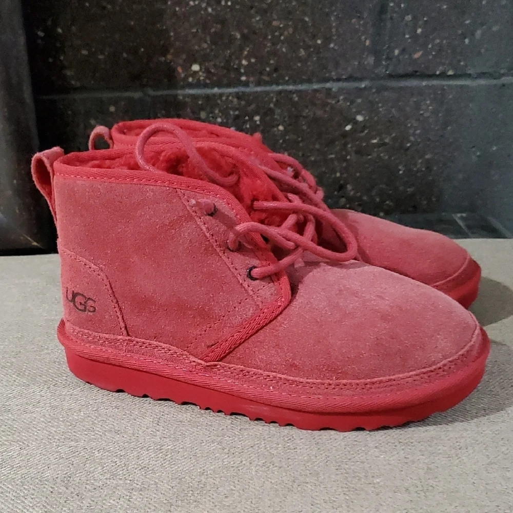 UGG Kids Red Suede Boots